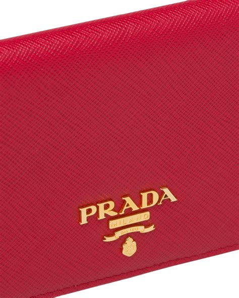 saffiano leather passport holder and card case prada|Prada saffiano card holders.